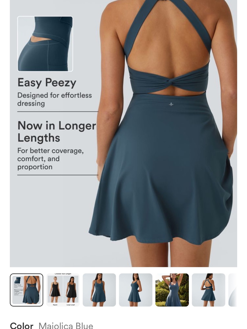 SoftlyZero™ Airy Backless Twisted Flare Low Support Dance Active Dress - Picture 2 of 4